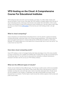 VPS Hosting on the Cloud A Comprehensive Course For Educational Institutes