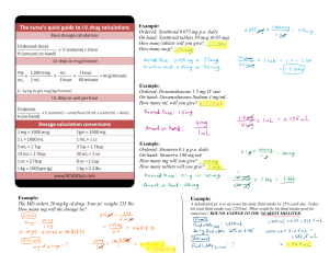 Dosage Calculations (Notes)