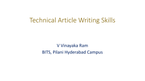 Technical Article Writing Skills