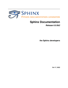 Sphinx - Sphinx Documentation Release 6.0.0b2
