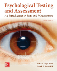 Psychological Testing & Assessment: An Introduction