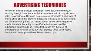 Advertising techniques lesson