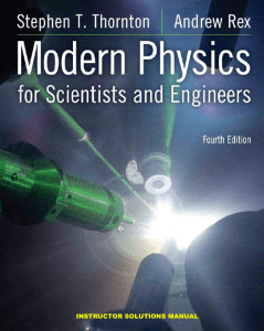 Modern Physics Solutions Manual for Instructors