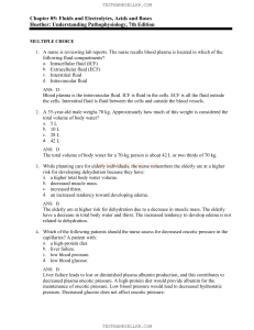 Chapter 5 Fluids and Electrolytes Acids and Bases Huether; Understanding Pathophysiology, 7th edition