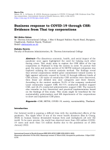 Thai Business' response to Covid-19