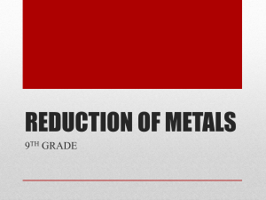 9th grade metal reduction