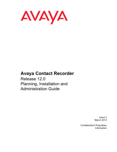 Avaya Contact Recorder Release 12 0 Plan