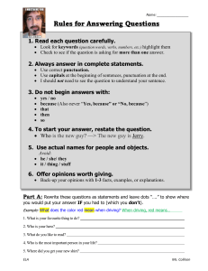 Rules for Answering Questions - Get Clear Answers in Sentence Form
