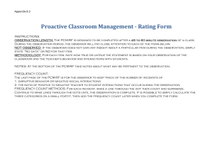 Proactive Classroom Management Rating Form revised