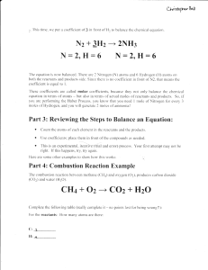 Georgia Military College Descriptive Chemistry Week 1 Balancing Equations