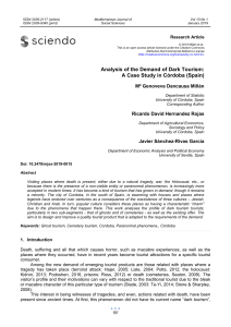 Analysis of the Demand of Dark Tourism A Case Stud