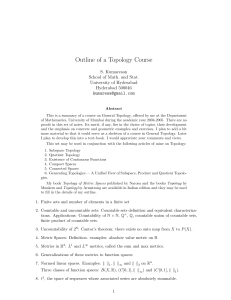 Outline of a Topology Course
