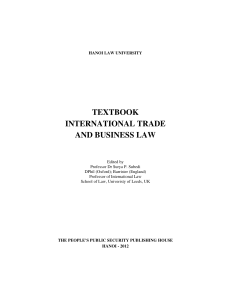 TEXTBOOK INTERNATIONAL TRADE AND BUSINES
