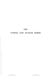 Figgis, The Gospel and Human Needs