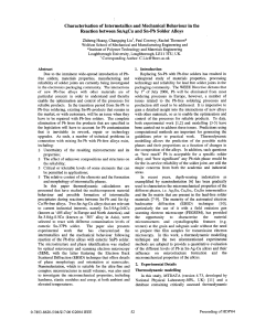 Characterisation of Intermetallics and Mechanical Behaviour in the reaction between SnAgCu and Sn-Pb Solder Alloys