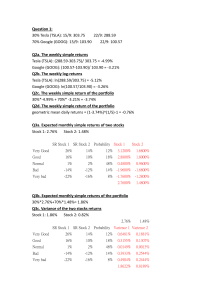 Financial Calculations Problem Set