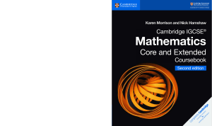 Cambridge IGCSE® Mathematics Core and Extended Coursebook by Karen Morrison and Nick Hamshaw