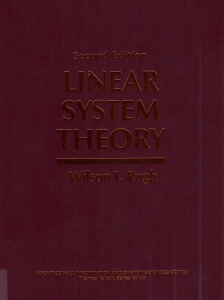 Linear System Theory - Rugh W.J.