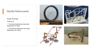 Student Sample - Marble Rollercoaster - Criterion A