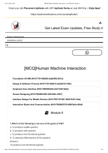 [MCQ] Human Machine Interaction - Last Moment Tuitions