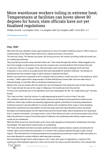2021 Warehouse workers and extreme heat