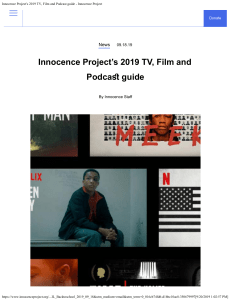 Innocence Project's 2019 TV, Film and Podcast guide - Innocence Project