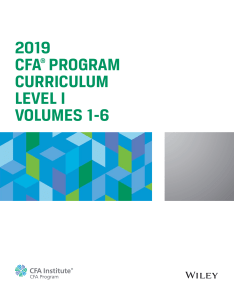 2019 CFA Program Curriculum Level I, Volumes 1-6