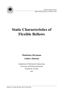 Static Characteristics of Flexible Bellows