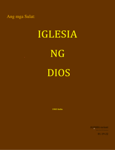 Ang mga Sulat-IGLESIA ng DIOS kay Kristo Hesus-Tagalog Filipino Philippines
