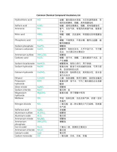 Common chemical compound vocabulary