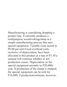 Manufacturing is considering dropping a product line