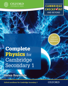 Complete Physics for Cambridge Secondary 1 Student Book For Cambridge