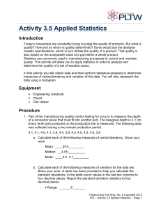 Applied Statistics Activity: Data Analysis & Histograms