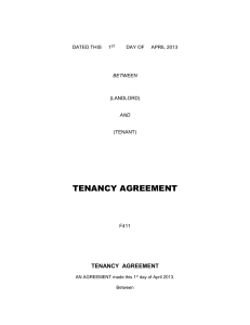 Tenancy Agreement - residential