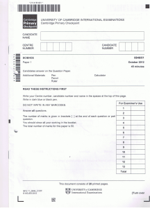 Primary-Checkpoint-Science-0846-October-2012-Paper-1