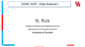 COSC3337 01 Introduction data Science
