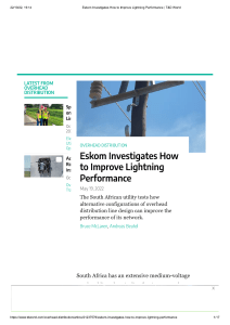 Eskom Investigates How to Improve Lightning Performance   T&D World