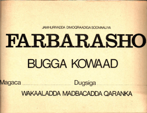 Farbarasho - Bugga Kowaad
