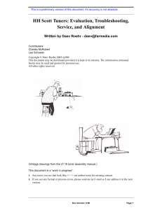 HH Scott Tuner Service: Evaluation, Troubleshooting, Alignment