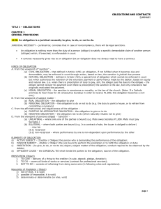 Obligations and Contracts Summary: Key Legal Concepts