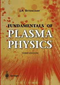 Bittencourt - Fundamentals of Plasma Physics