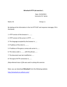 Wireshark HTTP Lab exercise 1