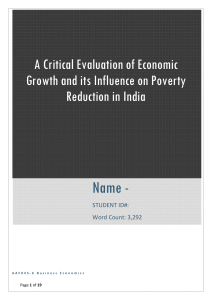 A Critical Evaluation of Economic Growth and its Influence on Poverty Reduction in India