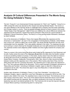 Gung Ho Movie Cultural Analysis Using Hofstede's Theory