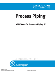 ASME Code for Pressure Piping B31 3