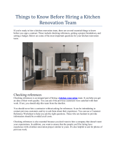 Things to Know Before Hiring a Kitchen Renovation Team