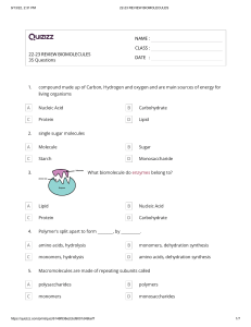 22-23 REVIEW BIOMOLECULES