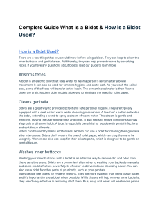Complete Guide What is a Bidet & How is a Bidet Used