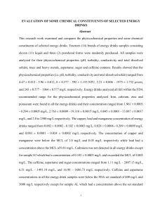 EVALUATION OF SOME CHEMICAL CONSTITUENTS OF SELECTED ENERGY DRINKS