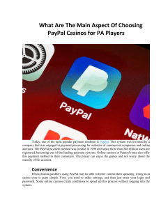 What Are The Main Aspect Of Choosing PayPal Casinos for PA Players